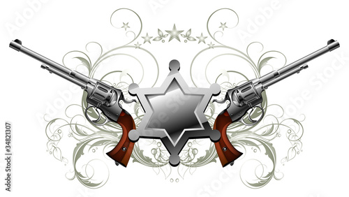 sheriff star with guns