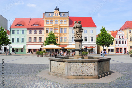 Cottbus, Altstadt mit Marktbrunnen