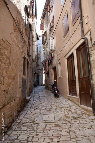 Mediterranean stone street of Rovinj  Croatia