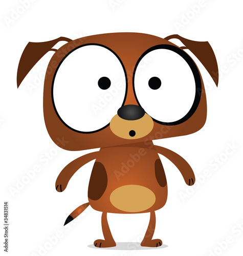 Cartoon brown dog isolated on white background