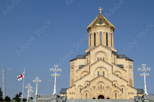 St. Trinity (Sameba) Orthodox cathedral in Tbilisi, Georgia photo