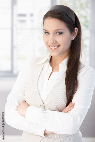 Portrait of attractive college student smiling