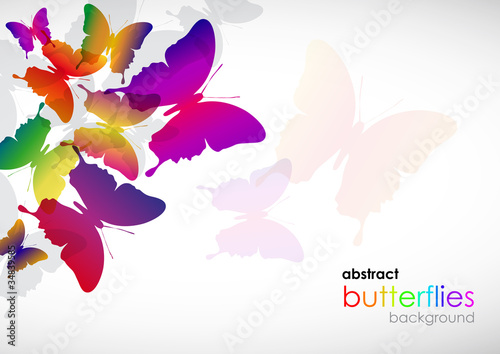 Abstract butterflies background # Vector