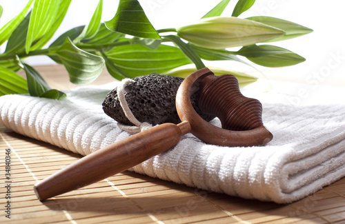 Quadro su tela serviette de bain et ustensile de massage