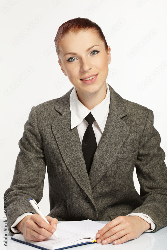 businesswoman wih personal organizer businesswoman wih personal organizer