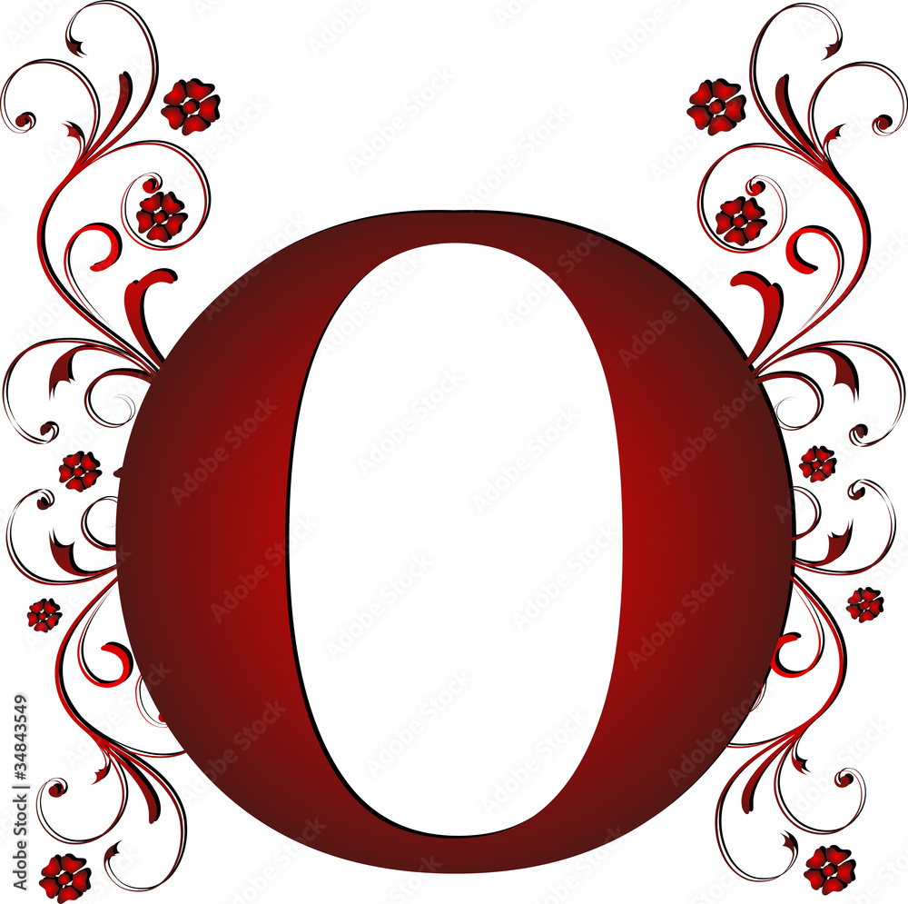 Großbuchstabe O rot Stock-Vektorgrafik | Adobe Stock