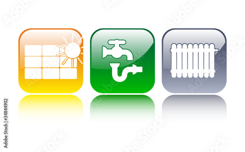 Sanitär-Solar-Heizung Icons