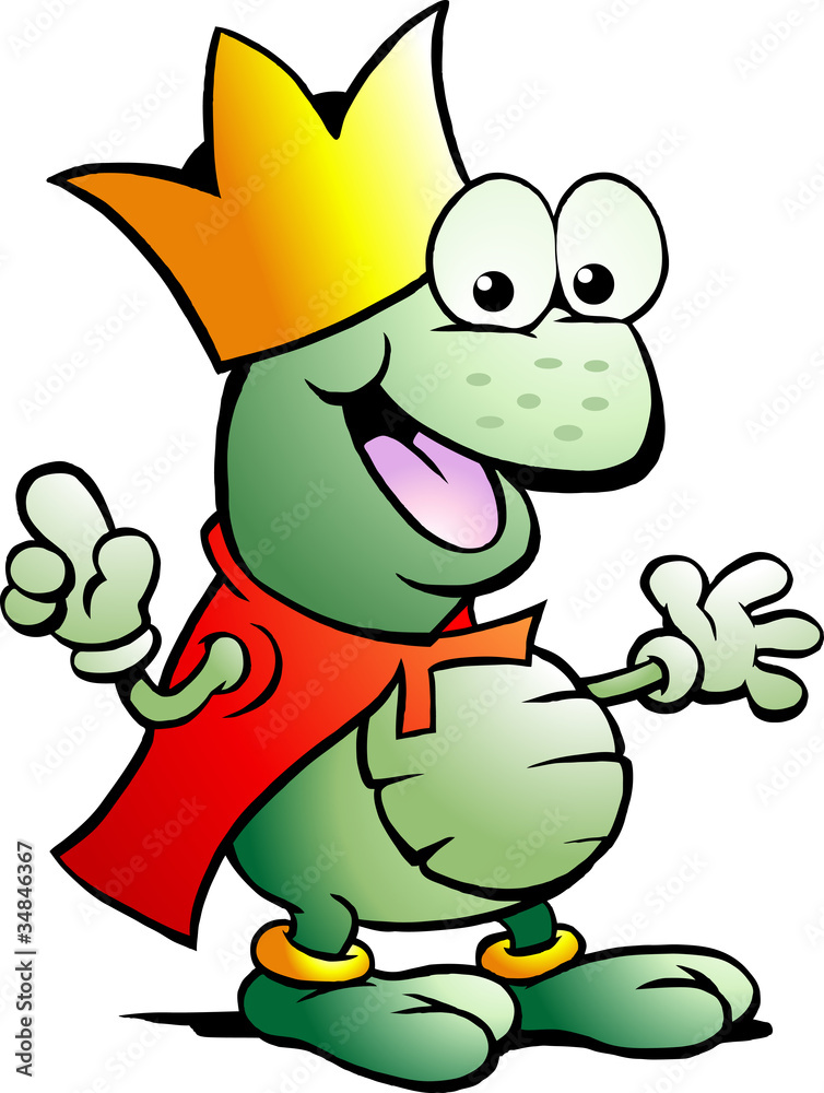 Fototapeta premium Hand-drawn Vector illustration of an happy Prince Frog