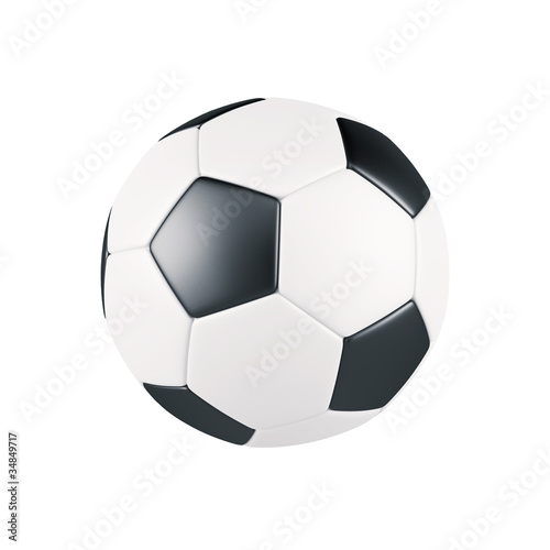 Leather soccer ball isolated on white background
