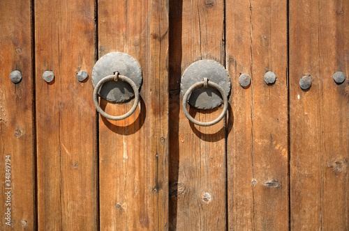 Fragment of old wooden door