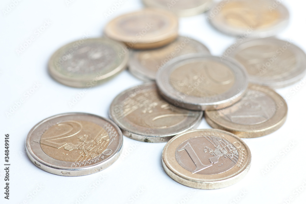 Euro Münzen 1€ und 2€