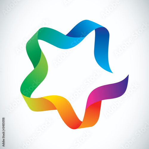 Colorful ribbon star