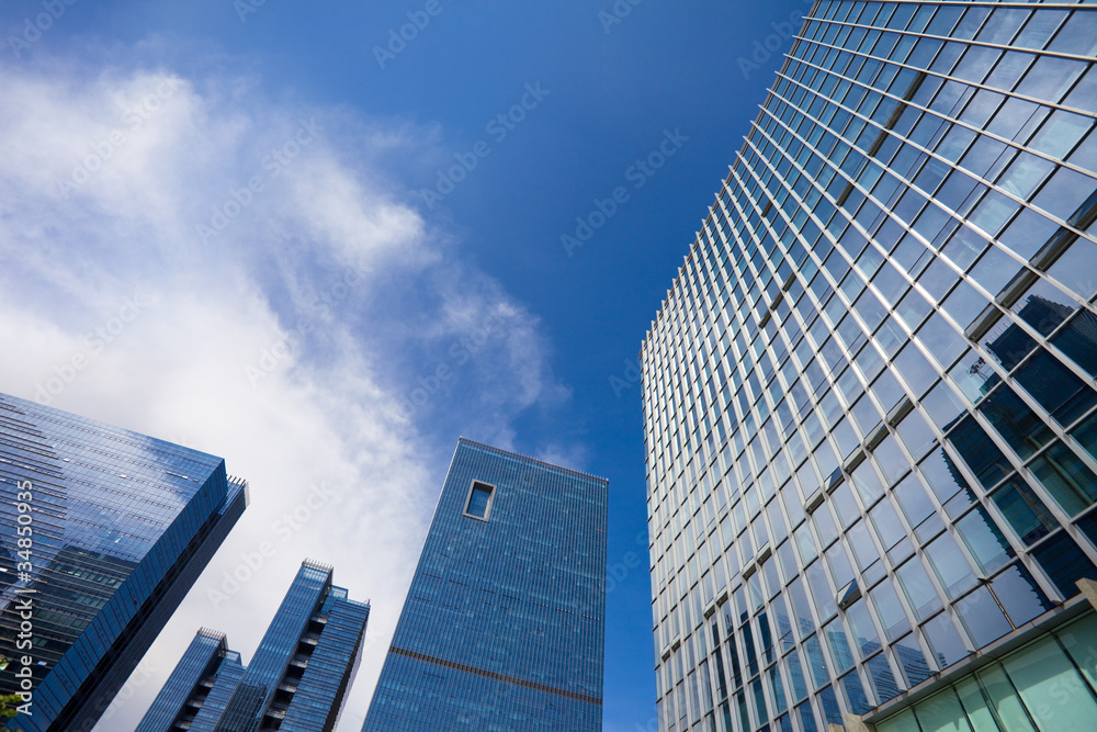 Obraz premium modern glass silhouettes of skyscrapers