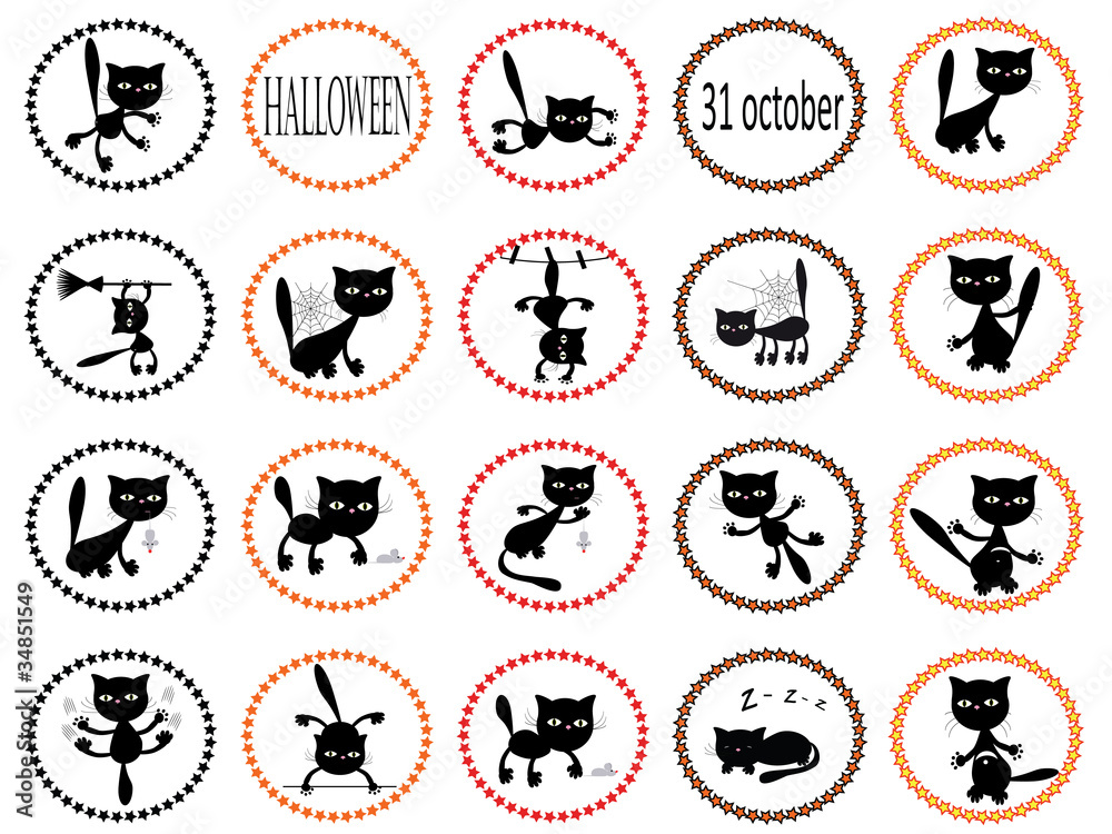 Vector Halloween icons.