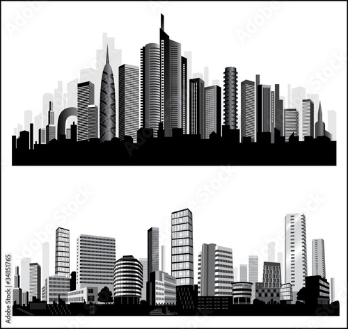 The best vector City silhouettes. Set.