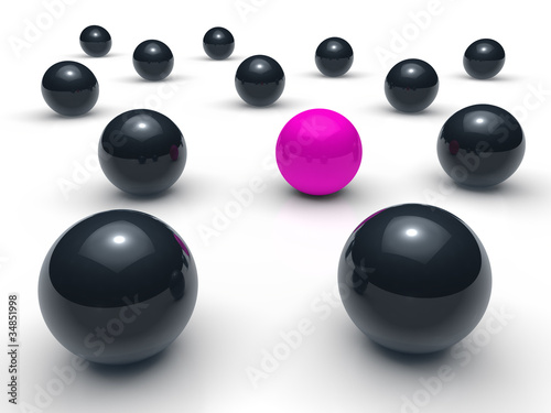 3d ball network purple black