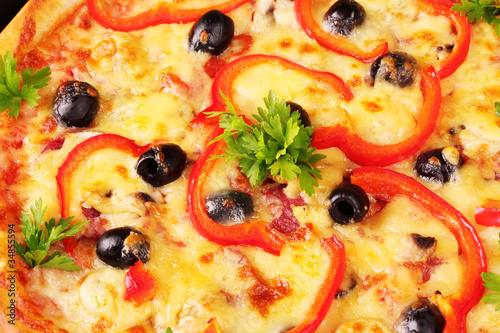 tasty pizza with olives