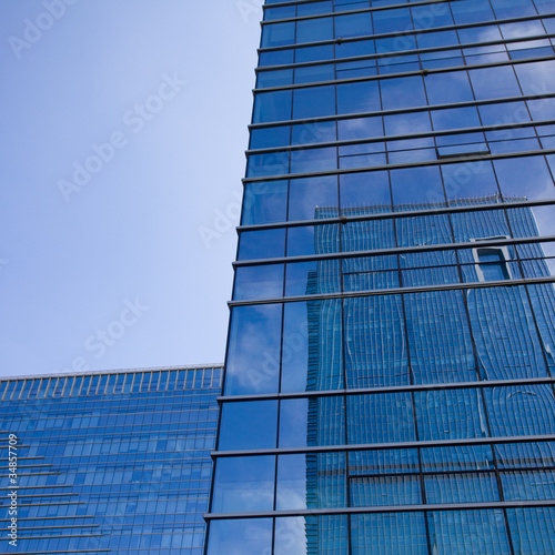 modern glass silhouettes of skyscrapers