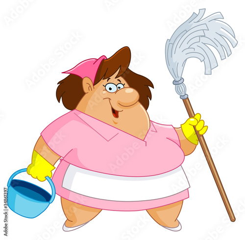 Cleaning woman