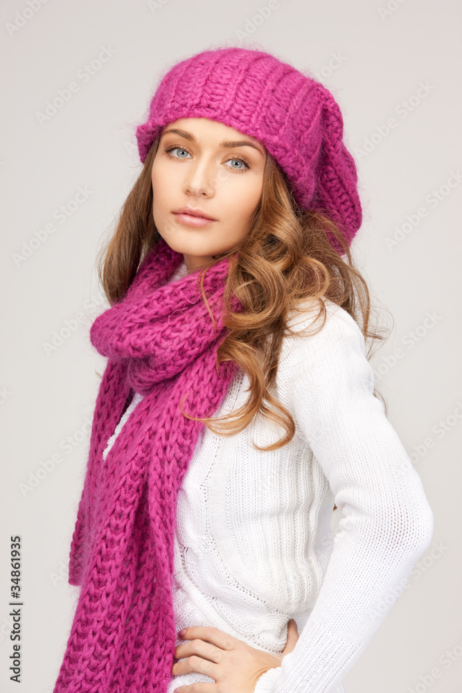 beautiful woman in winter hat beautiful woman in winter hat