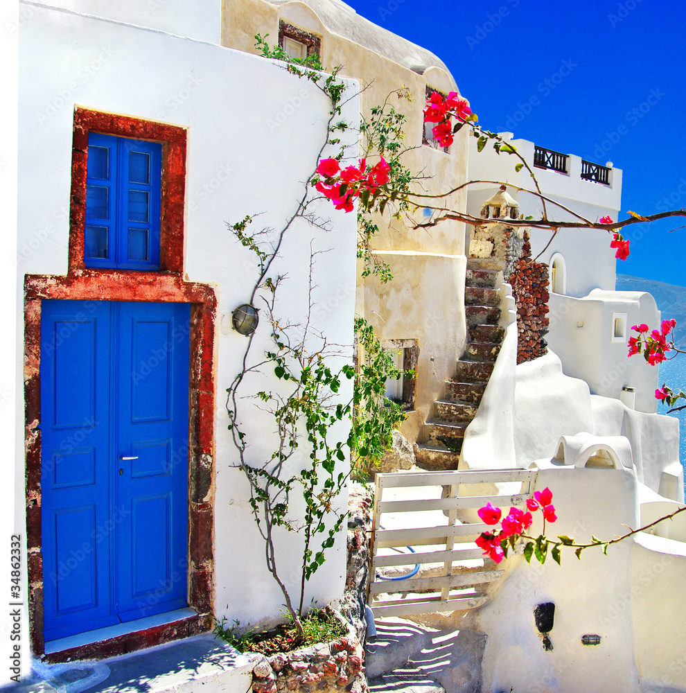 traditional Greek islands series - santorini - obrazy, fototapety, plakaty 