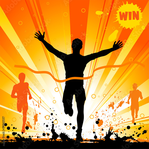 Silhouette of a Man Winner