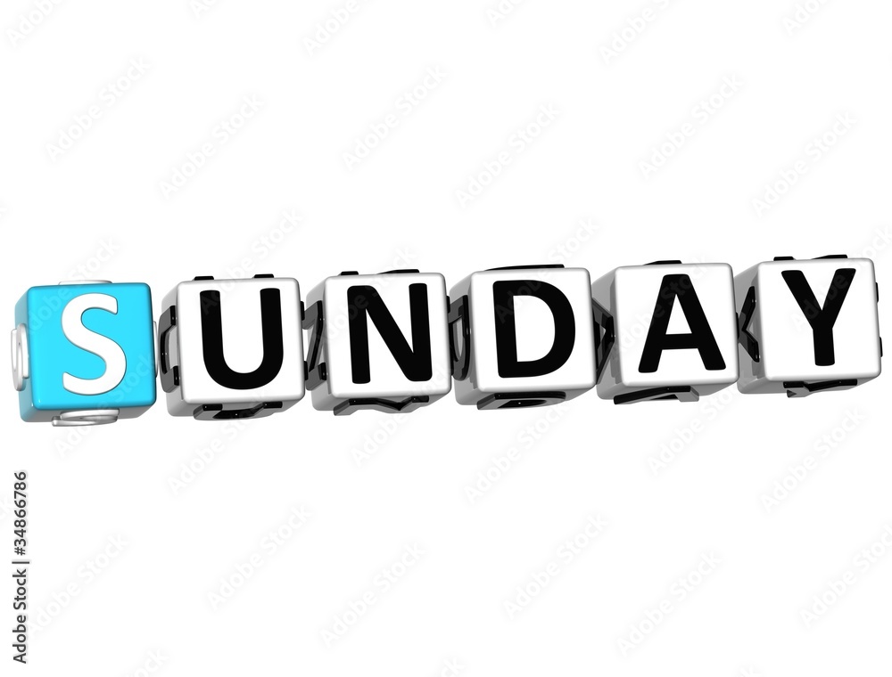 3D Sunday Block Text 3D Sunday Block Text