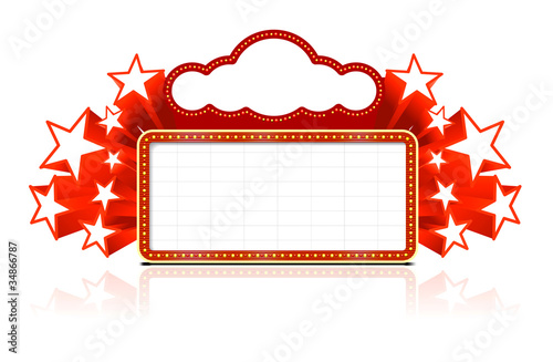 marquee sign on white background