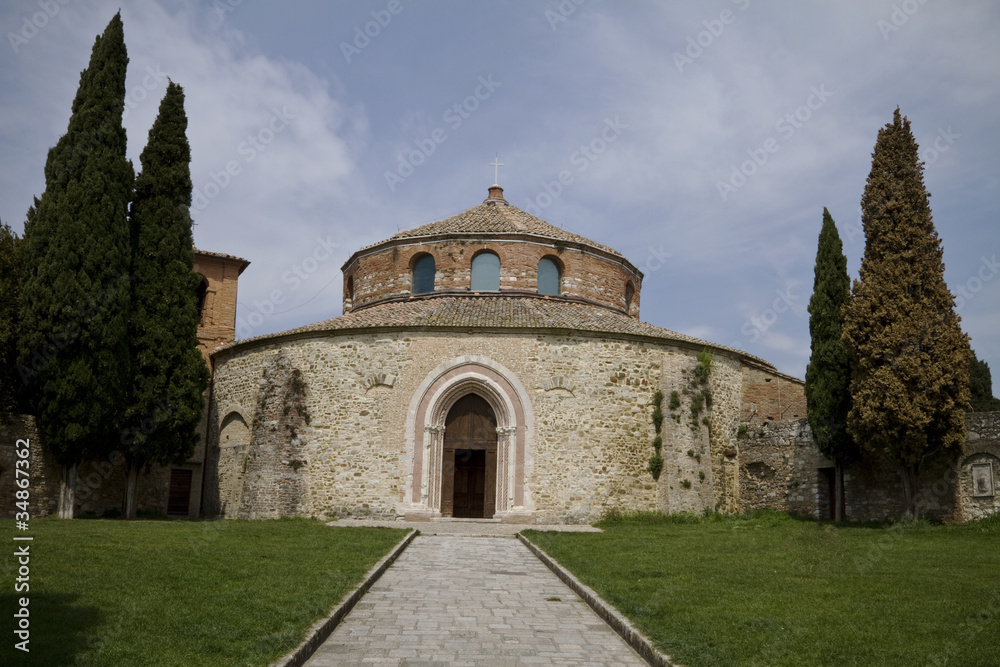Perspective of an Ancient Church in Perugia, Umbria, Italy