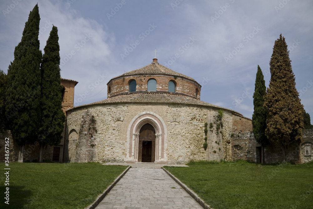 Perspective of an Ancient Church in Perugia, Umbria, Italy Perspective of an Ancient Church in Perugia, Umbria, Italy