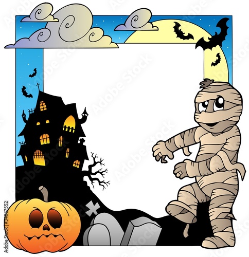 Frame with Halloween topic 3