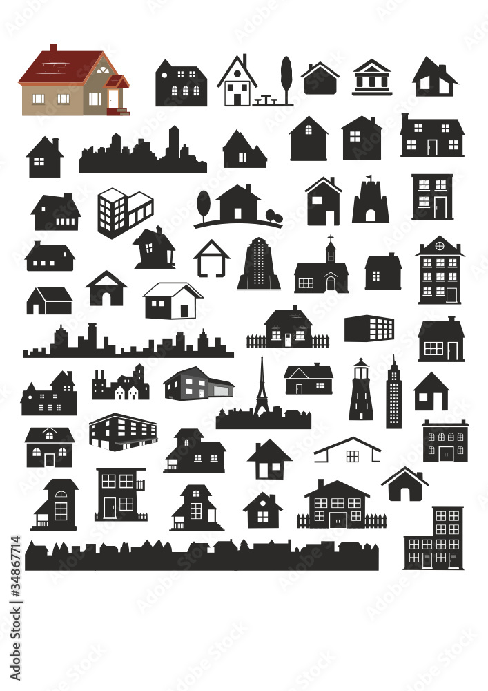vector collection of various buildings