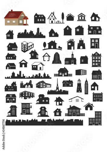 vector collection of various buildings