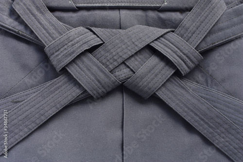 folded aikido hakama , japanese martial arts uniform photo