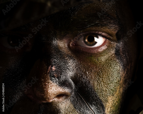 camouflage painted face photo