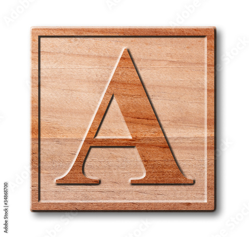 wooden letter A.