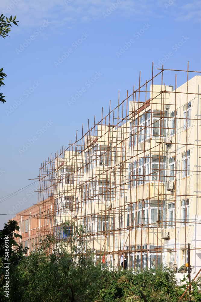 scaffold in construction site