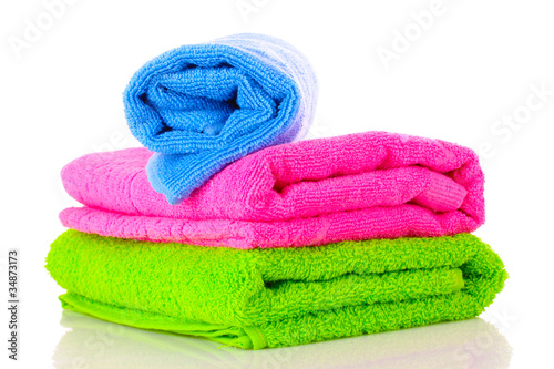 Few towels isolated on white