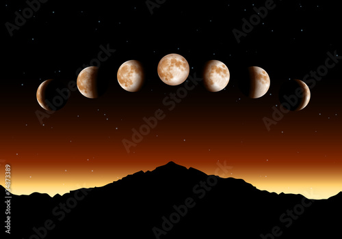 Vector Moon Phases
