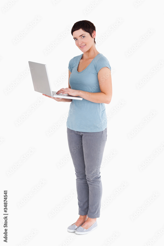 Woman using a notebook Woman using a notebook