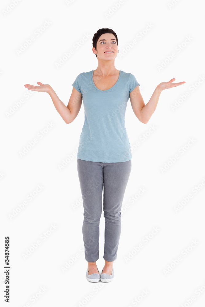 Clueless woman posing Clueless woman posing