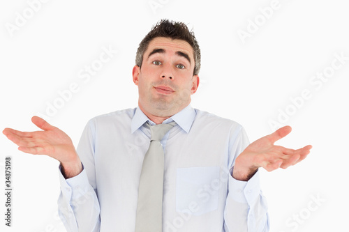 Картината върху платно Clueless office worker posing