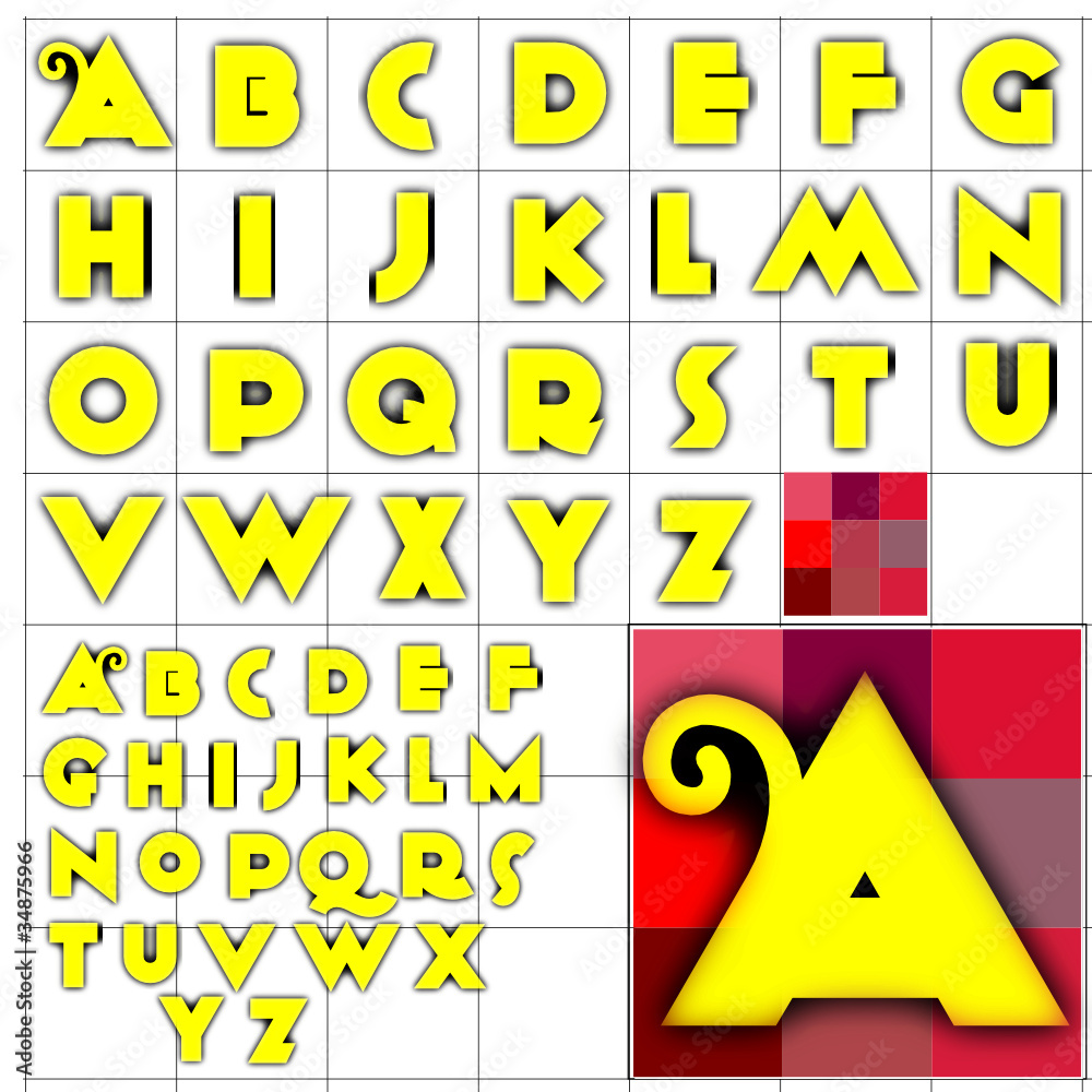 ABC Alphabet background anagram yellow design ABC Alphabet background anagram yellow design