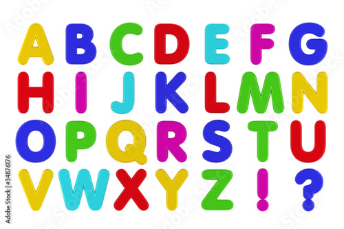Fridge Magnet Alphabet isolated over white background