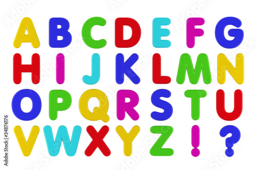 Obraz na płótnie Fridge Magnet Alphabet isolated over white background w salonie
