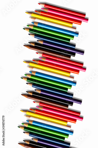 Colorful color pencil, isolate on white background