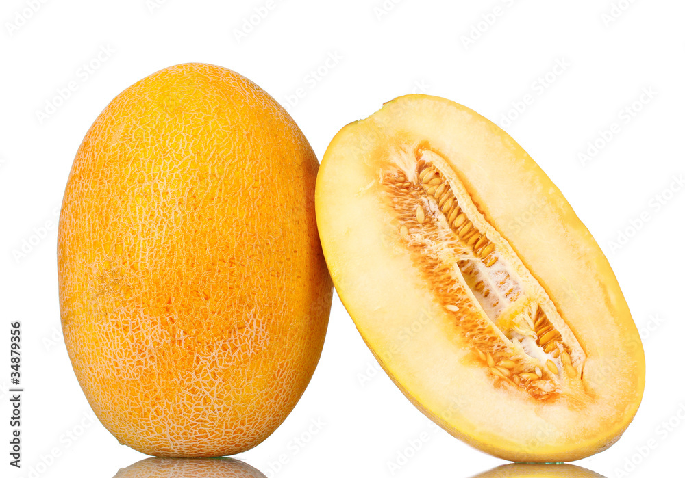ripe sliced melon isolated on white ripe sliced melon isolated on white