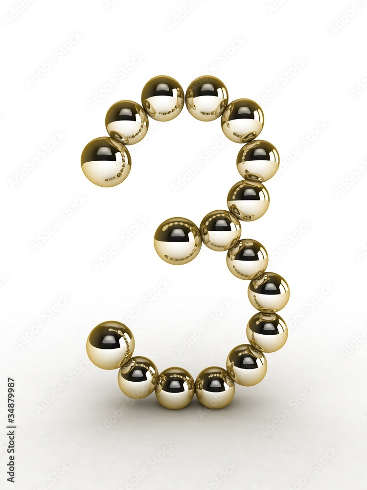 Obraz premium 3d Number of gold beads.