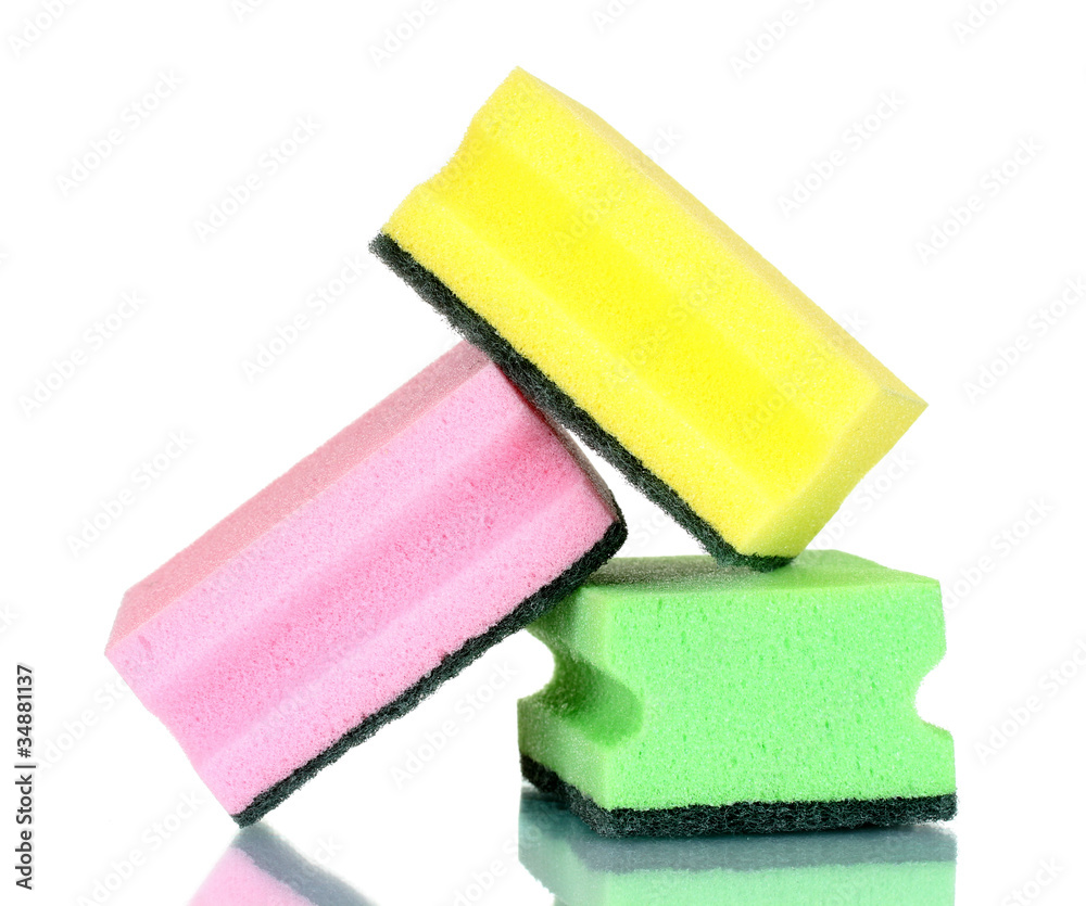 bright sponges isolated on white bright sponges isolated on white