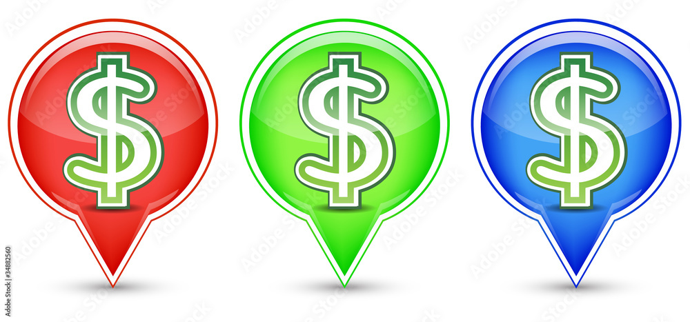 Obraz premium color dollar sign button